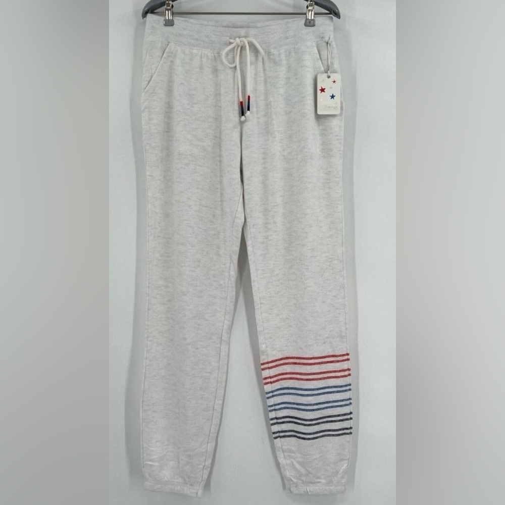 PJ Salvage Light Gray Joggers with Stripes